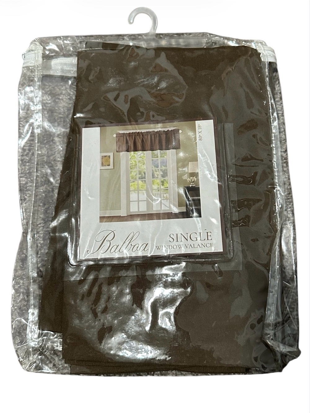 Balboa Single Window Valance in Dark Brown